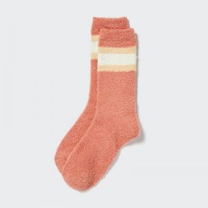 Women Uniqlo HEATTECH Soft Fluffy Socks Orange | 4646025