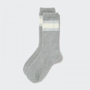 Women Uniqlo HEATTECH Soft Fluffy Socks Grey | 5763860