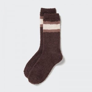 Women Uniqlo HEATTECH Soft Fluffy Socks Brown | 6950849