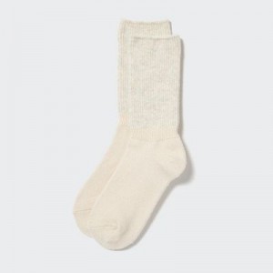 Women Uniqlo HEATTECH Souffle Yarn Socks White | 3171229