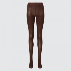 Women Uniqlo HEATTECH Tight Brown | 7737213