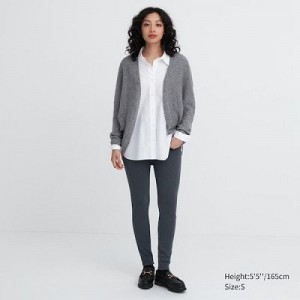 Women Uniqlo HEATTECH Ultra Stretch High-Rise Leggings Grey | 9774652