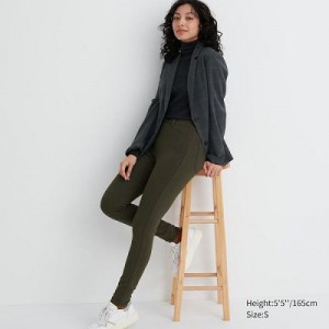 Women Uniqlo HEATTECH Ultra Stretch High-Rise Leggings Olive | 2831369