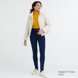 Women Uniqlo HEATTECH Ultra Stretch High-Rise Denim Pants Blue | 6153004
