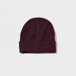 Women Uniqlo HEATTECH Watch Caps Burgundy | 7546874