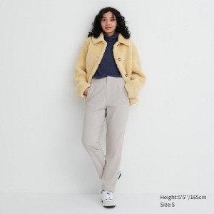 Women Uniqlo Heattech Warm Lined Pants Grey | 7287537