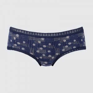 Women Uniqlo Hip Huggers Briefs Navy | 8314949