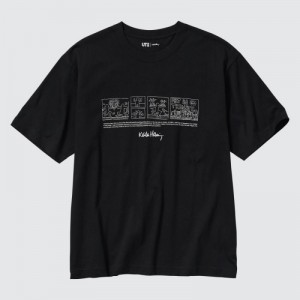 Women Uniqlo Keith Haring UT Short Sleeve T Shirts Black | 7887461