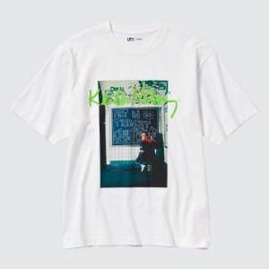 Women Uniqlo Keith Haring UT Short Sleeve T Shirts White | 2215307
