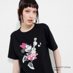 Women Uniqlo MAGIC FOR ALL FOREVER UT Short-Sleeve T Shirts Black | 8593634