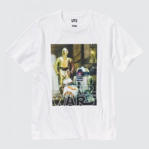 Women Uniqlo MAGIC FOR ALL FOREVER UT Short-Sleeve T Shirts White | 8163358