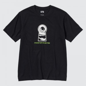 Women Uniqlo MAGIC FOR ALL FOREVER UT Short-Sleeve T Shirts Black | 9740392