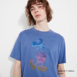 Women Uniqlo MAGIC FOR ALL FOREVER UT Short-Sleeve T Shirts Blue | 3369777