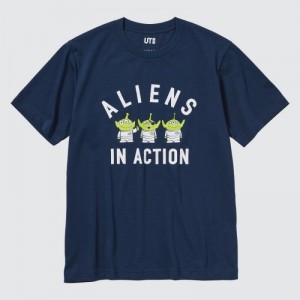 Women Uniqlo MAGIC FOR ALL FOREVER UT Short-Sleeve T Shirts Navy | 7091833