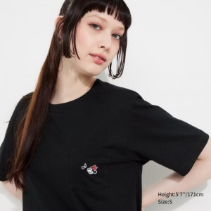 Women Uniqlo MAGIC FOR ALL FOREVER UT Short-Sleeve T Shirts Black | 3554562