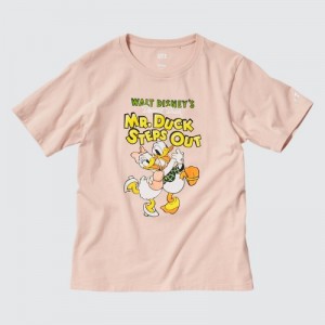 Women Uniqlo Magic For All Classics Short-Sleeve UT T Shirts Pink | 6936917