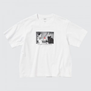 Women Uniqlo Magic For All Favorites UT Short-Sleeve T Shirts White | 2317209