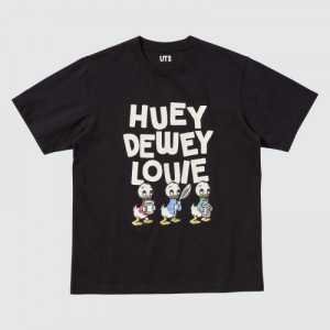 Women Uniqlo Magic For All Favorites UT Short-Sleeve T Shirts Black | 7732144