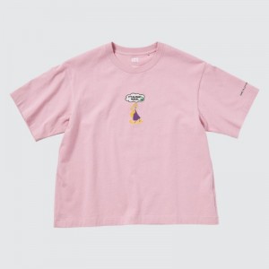 Women Uniqlo Magic For All Favorites UT Short-Sleeve T Shirts Purple | 9831945