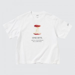 Women Uniqlo Magic For All Favorites UT Short-Sleeve T Shirts White | 1239860