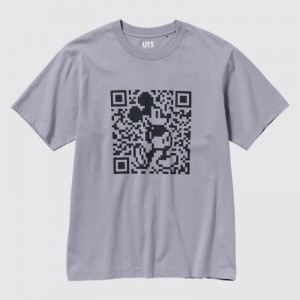 Women Uniqlo Mickey Stands UT Short Sleeve T Shirts Grey | 5565260