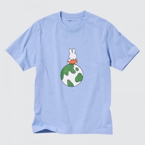 Women Uniqlo PEACE FOR ALL Short-Sleeve Graphic Dick Bruna T Shirts Blue | 4888623