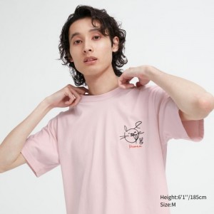 Women Uniqlo PEACE FOR ALL Short-Sleeve Graphic Haruka Ayase T Shirts Pink | 5999