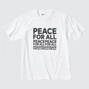 Women Uniqlo PEACE FOR ALL Short-Sleeve Graphic Kashiwa Sato T Shirts White | 7081175