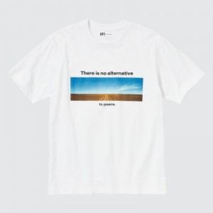 Women Uniqlo PEACE FOR ALL Short-Sleeve Graphic Wim Wenders T Shirts White | 1718539
