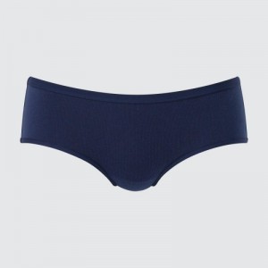 Women Uniqlo Plain Hip Huggers Briefs Blue | 3004049