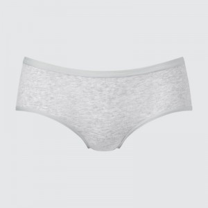 Women Uniqlo Plain Hip Huggers Briefs Grey | 7650669