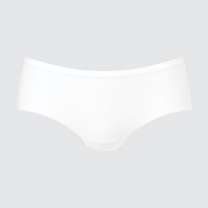 Women Uniqlo Plain Hip Huggers Briefs White | 6001664
