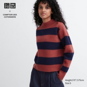 Women Uniqlo Premium Lambswool Long-Sleeve Sweaters Red | 182799