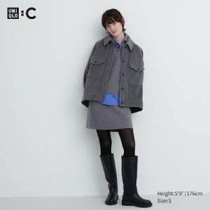 Women Uniqlo Premium Lambswool Mini Skirts Grey | 2957828