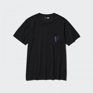 Women Uniqlo Rf Short-sleeve Graphic T Shirts Black | 9785975