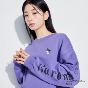Women Uniqlo Sanrio characters Long-Sleeve Sweatshirts Purple | 4007646
