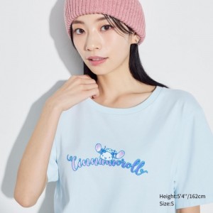 Women Uniqlo Sanrio characters UT Short-Sleeve T Shirts Blue | 4783586