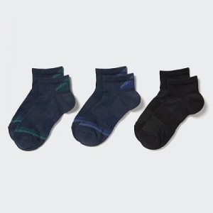 Women Uniqlo Short 3 Pack Socks Navy | 4930718