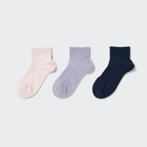 Women Uniqlo Short 3 Pack Sports/Piled Socks White | 2313073