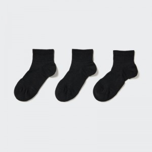 Women Uniqlo Short 3 Pack Sports/Piled Socks Black | 1036795