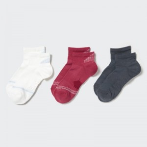 Women Uniqlo Short 3 Pack Sports/Piled Socks White | 1820907