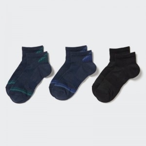 Women Uniqlo Short 3 Pack Sports/Piled Socks Navy | 6785295