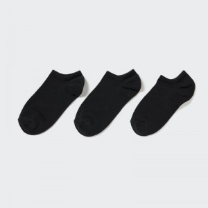 Women Uniqlo Short (3 Pairs) Socks Black | 9424006