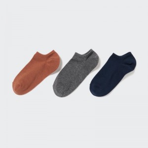Women Uniqlo Short (3 Pairs) Socks Brown | 1374936