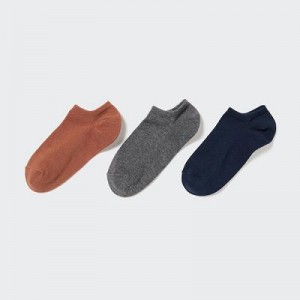 Women Uniqlo Short (3 Pairs) Socks Brown | 6418964