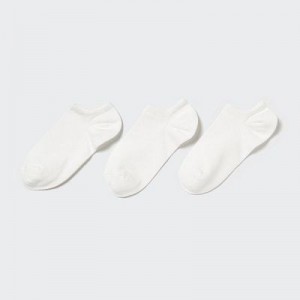Women Uniqlo Short (3 Pairs) Socks White | 300984