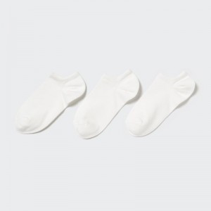 Women Uniqlo Short (3 Pairs) Socks White | 3045921