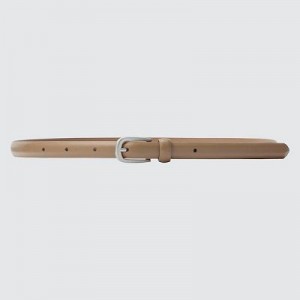 Women Uniqlo Skinny Belts Beige | 2638403