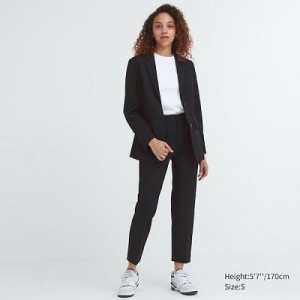 Women Uniqlo Smart Ankle (2-Way Stretch) Pants Black | 7117567