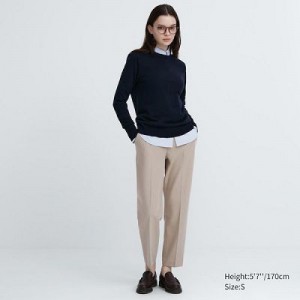 Women Uniqlo Smart Ankle (2-Way Stretch) Pants Beige | 5593028